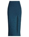 Circus Hotel Woman Midi Skirt Blue Size 8 Viscose, Polyamide, Polyester In Blue