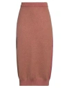 Circus Hotel Woman Midi Skirt Brown Size 6 Viscose, Polyester, Mohair Wool, Polyamide, Virgin Wool In Brown
