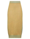 Circus Hotel Woman Midi Skirt Mustard Size 6 Viscose, Polyester, Mohair Wool, Polyamide, Virgin Wool In Yellow
