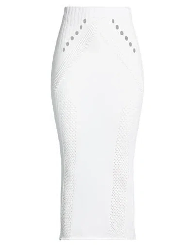 Circus Hotel Woman Midi Skirt White Size 6 Viscose, Elastane