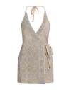 Circus Hotel Woman Mini Dress Beige Size 4 Polyester, Polyamide