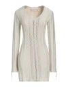 Circus Hotel Woman Mini Dress Beige Size 6 Viscose, Polyamide, Metallic Fiber, Polyester In Beige