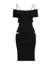 Circus Hotel Woman Mini Dress Black Size 8 Viscose, Polyamide, Metallic Fiber, Polyester