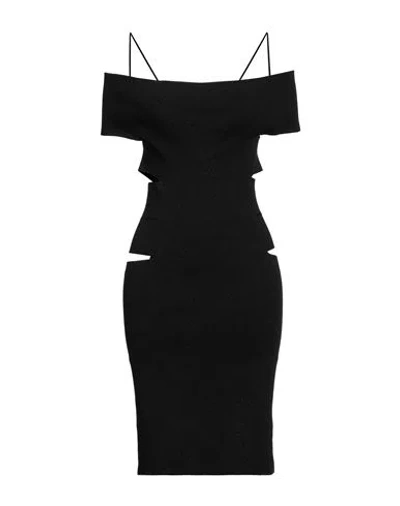 Circus Hotel Woman Mini Dress Black Size 8 Viscose, Polyamide, Metallic Fiber, Polyester