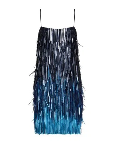 Circus Hotel Woman Mini Dress Blue Size 6 Viscose, Chlorofiber, Pvc - Polyvinyl Chloride