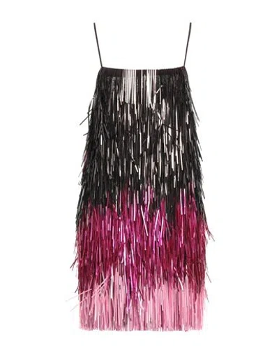 Circus Hotel Woman Mini Dress Dark Brown Size 6 Viscose, Chlorofiber, Pvc - Polyvinyl Chloride