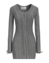 Circus Hotel Woman Mini Dress Grey Size 4 Viscose, Polyamide, Metallic Fiber, Polyester