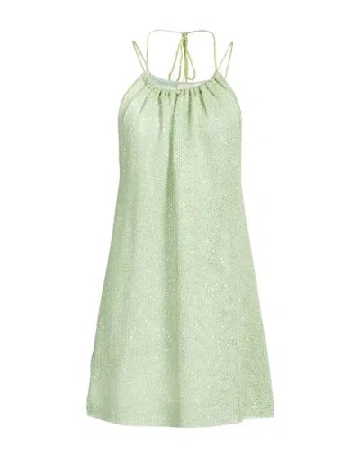 Circus Hotel Woman Mini Dress Light Green Size 6 Viscose, Polyester, Polyamide