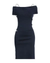 Circus Hotel Woman Mini Dress Midnight Blue Size 8 Viscose, Polyamide, Metallic Fiber, Polyester In Blue