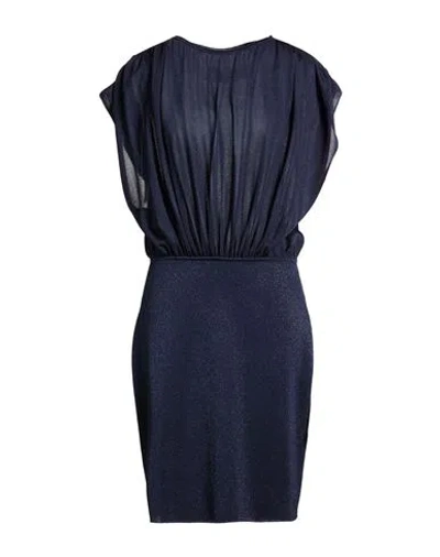 Circus Hotel Woman Mini Dress Navy Size 10 Viscose, Polyamide, Metal, Polyester In Blue
