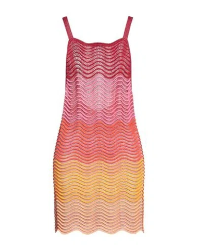 Circus Hotel Woman Mini Dress Orange Size 8 Polyester, Viscose