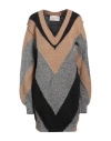 Circus Hotel Woman Mini Dress Sand Size 4 Acrylic, Wool, Alpaca Wool, Polyester, Polyamide In Beige