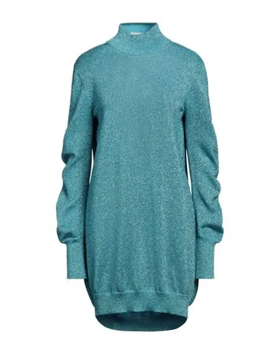 Circus Hotel Woman Mini Dress Turquoise Size 2 Polyester, Polyamide, Cotton In Blue
