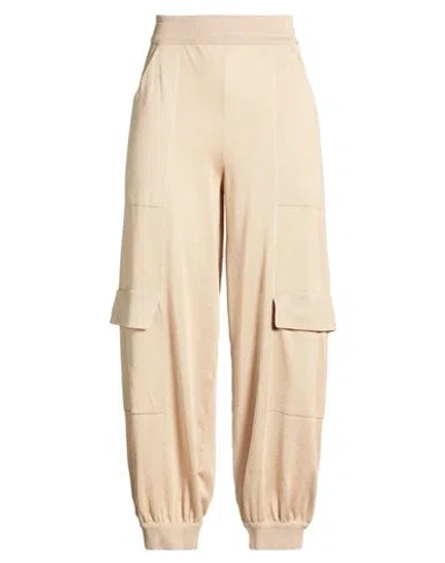 Circus Hotel Woman Pants Beige Size 4 Viscose, Polyamide, Metal, Polyester In Multi
