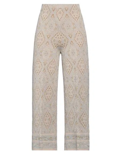 Circus Hotel Woman Pants Beige Size 6 Polyester, Polyamide