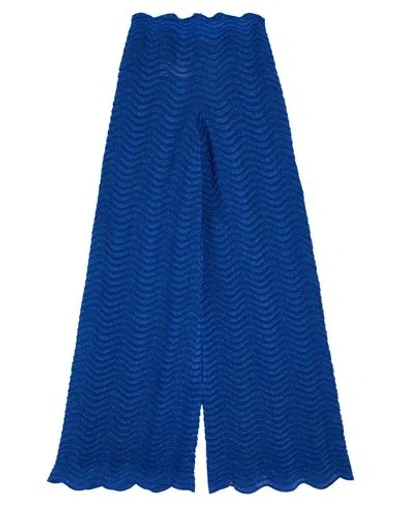 Circus Hotel Woman Pants Blue Size 10 Polyester, Viscose