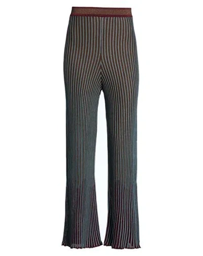 Circus Hotel Woman Pants Brown Size 10 Viscose, Polyamide, Metal, Polyester In Gray
