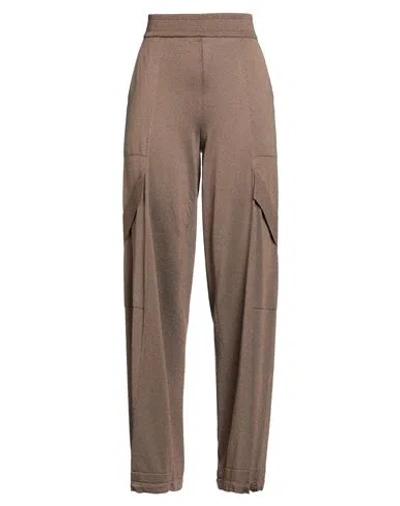 Circus Hotel Woman Pants Brown Size 8 Viscose, Polyamide, Metal Fiber, Polyester