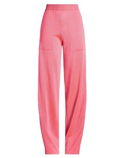 Circus Hotel Woman Pants Coral Size 10 Viscose, Polyamide, Metal, Polyester In Pink