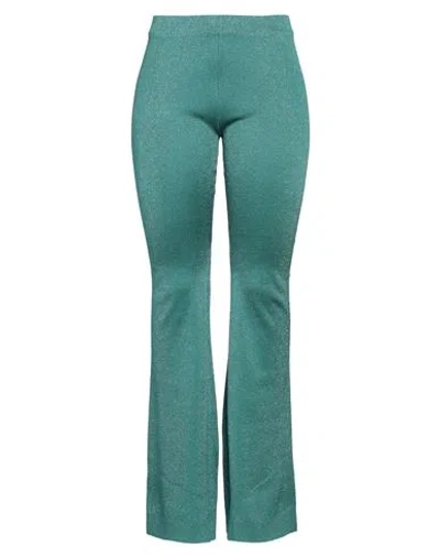 Circus Hotel Woman Pants Deep Teal Size 10 Viscose, Polyamide, Metallic Fiber, Polyester In Green