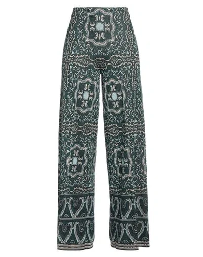 Circus Hotel Woman Pants Emerald Green Size 2 Viscose, Polyester, Cotton