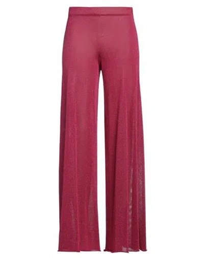 Circus Hotel Woman Pants Garnet Size 4 Viscose, Polyester In Pink