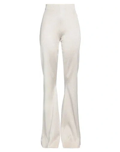 Circus Hotel Woman Pants Ivory Size 8 Viscose, Polyamide, Metallic Fiber, Polyester In White