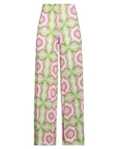 Circus Hotel Woman Pants Lime Green Size 6 Cotton, Viscose, Polyester