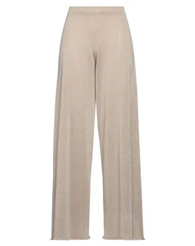Circus Hotel Woman Pants Sand Size 4 Viscose, Polyester In Beige