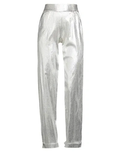 Circus Hotel Woman Pants Silver Size 10 Viscose In Metallic
