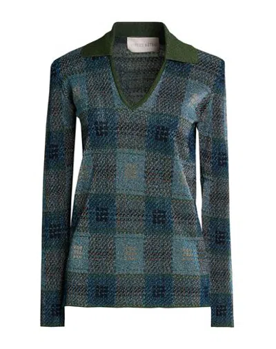 Circus Hotel Woman Sweater Azure Size 8 Viscose, Polyamide, Metal Fiber, Polyester In Blue