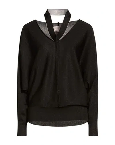 Circus Hotel Woman Sweater Black Size 6 Viscose, Polyamide, Metal, Polyester
