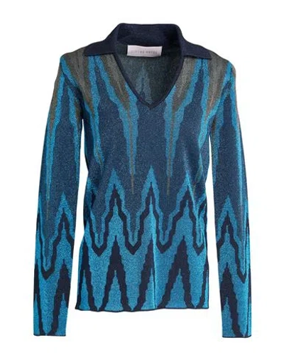 Circus Hotel Woman Sweater Blue Size 6 Viscose, Polyamide, Metal, Polyester