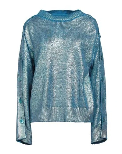 Circus Hotel Woman Sweater Blue Size 6 Acrylic, Wool, Alpaca Wool