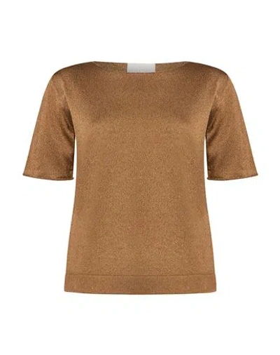 Circus Hotel Woman Sweater Brown Size 6 Viscose, Polyamide, Metallic Fiber, Polyester