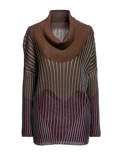 Circus Hotel Woman Sweater Brown Size 8 Viscose, Polyamide, Metal, Polyester
