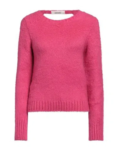 Circus Hotel Woman Sweater Fuchsia Size 6 Mohair Wool, Polyamide, Virgin Wool In Pink