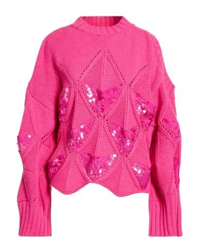 Circus Hotel Woman Sweater Fuchsia Size 8 Cashmere, Polyamide In Pink