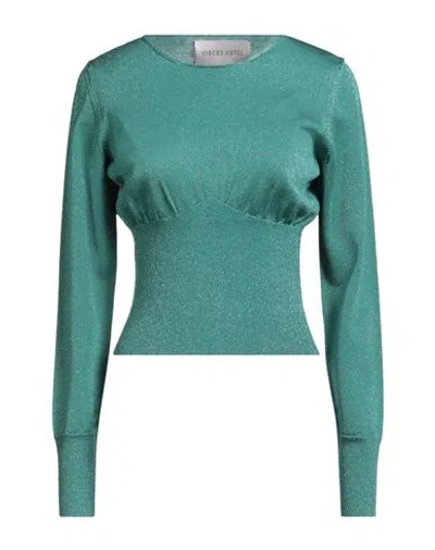 Circus Hotel Woman Sweater Green Size 4 Viscose, Polyamide, Metal, Polyester