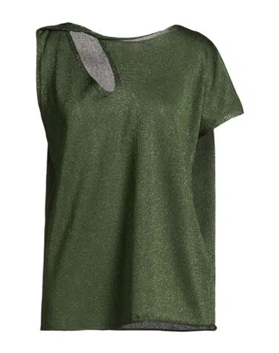 Circus Hotel Woman Sweater Military Green Size 10 Viscose, Polyamide, Metal, Polyester
