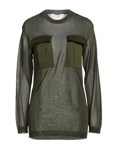 Circus Hotel Woman Sweater Military Green Size 6 Viscose, Cotton, Elastane