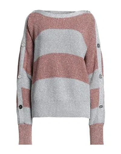 Circus Hotel Woman Sweater Silver Size 10 Polyester, Polyamide In Pink