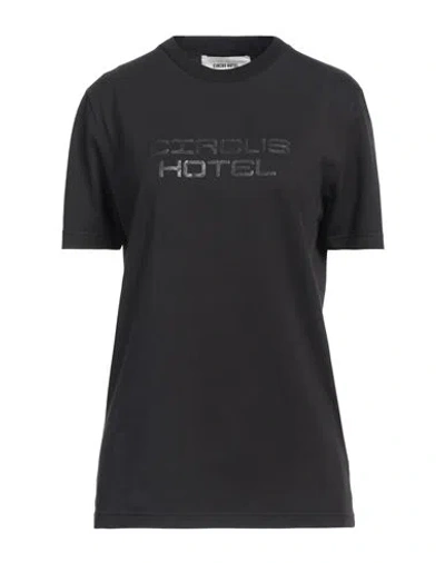 Circus Hotel Woman T-shirt Black Size L Cotton
