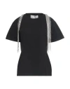 Circus Hotel Woman T-shirt Black Size S Cotton, Glass, Brass