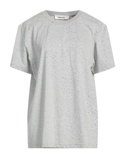 Circus Hotel Woman T-shirt Light Grey Size L Cotton In Gray