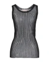 Circus Hotel Woman Tank Top Black Size 6 Viscose, Polyester