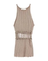 Circus Hotel Woman Tank Top Camel Size 6 Viscose, Polyamide, Metal, Polyester In Beige