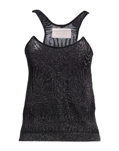 Circus Hotel Woman Top Black Size 8 Viscose, Polyester, Polyamide