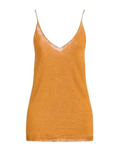 Circus Hotel Woman Top Camel Size 4 Linen In Orange