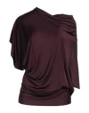 Circus Hotel Woman Top Plum Size 6 Viscose, Elastane In Purple
